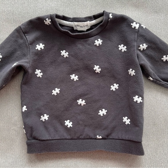 🆕 miles the label dark grey sweatshirt with puzzle piece print - Picture 1 of 7